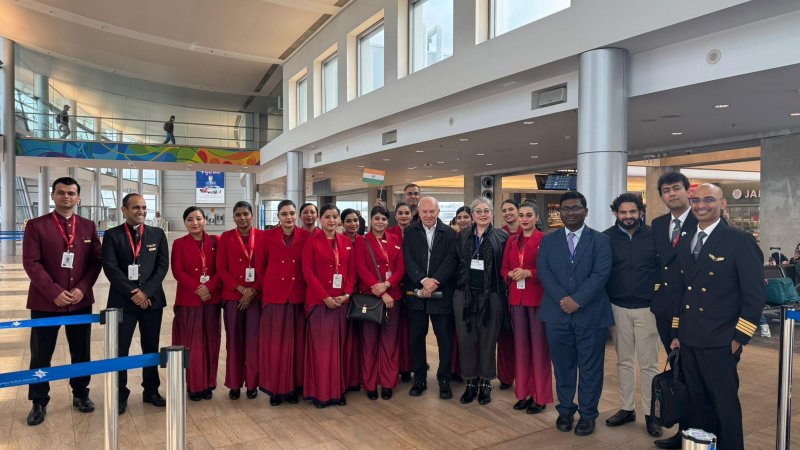 Торжественное приземление Air India в Бен-Гурионе. Фото: Open Sky