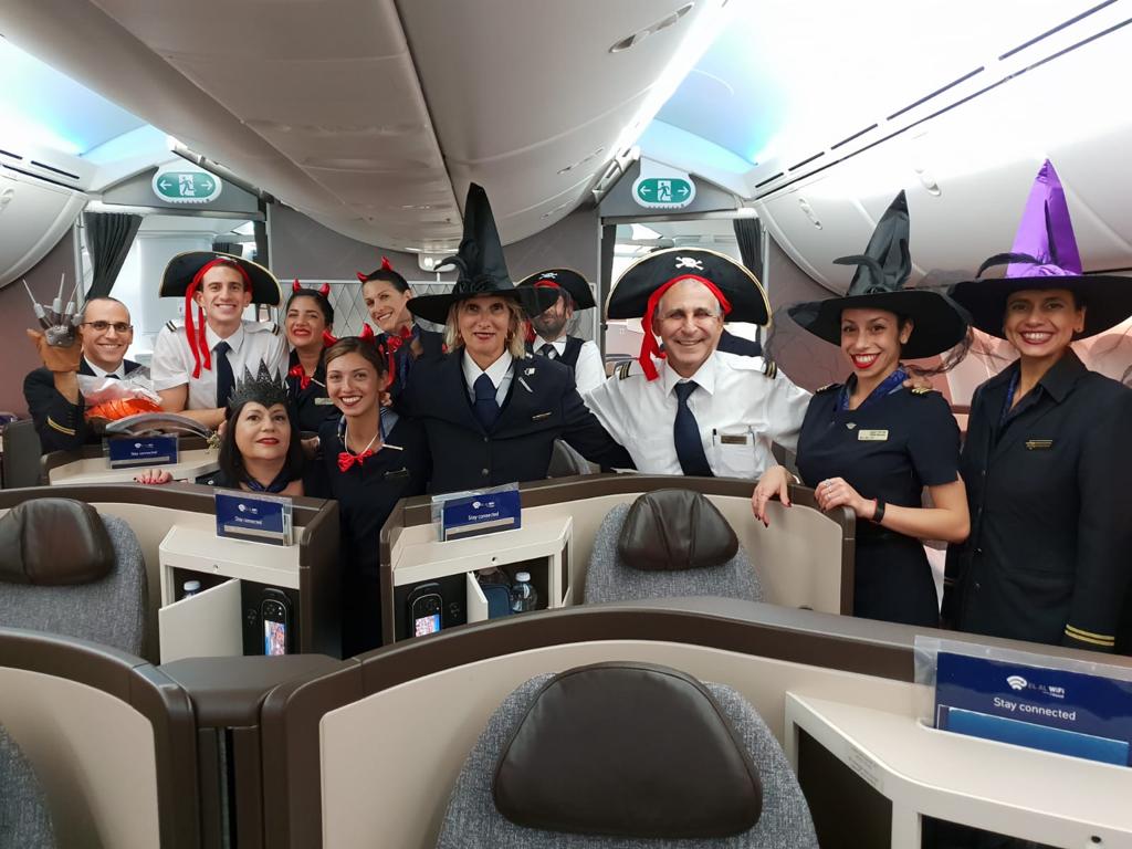 צוות טיסת 027LY לניו יורק (EWR) רגע לפני ההמראה מנתב"ג (צילום: יח"צ).|צילום: יח"צ אל על