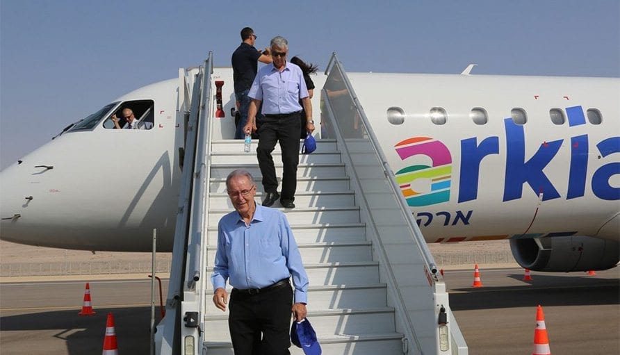 הנחיתה הראשונה של מטוס ארקיע בשדה ברמון. צילום |הדמיית נמה"ת "רמון". צילום: משרד התחבורה|צילום: רשות שדות התעופה