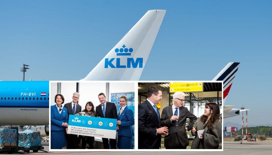הנוסעת ה- 30 מיליון עם מנכ"ל  KLM ושגריר בריטניה. צילום: יח"צ| צילום: 123rf