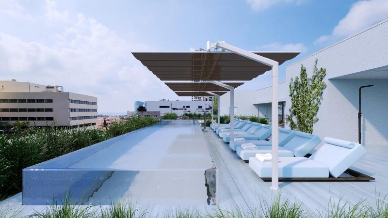 The rooftop image of the Gymnasia Hotel. Source: Shaaltiel Architecture and Interior Design
