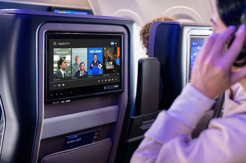 Apple TV Content on United Flights. Photo: UNITED