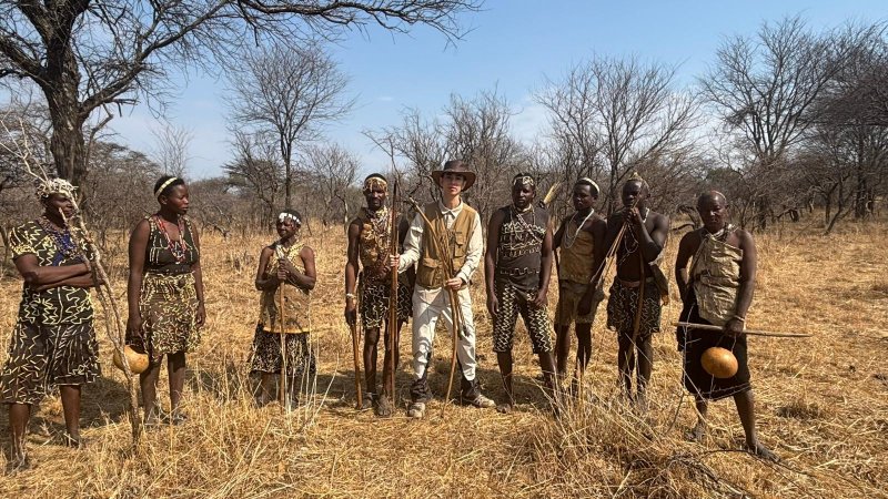 Matan Hetzroni with the Hadza Tribe. Photo: Matan Hetzroni