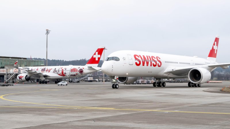 SWISS&rsquo;s new Airbus A350‑900 aircraft. Photo: SWISS