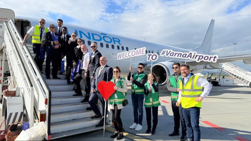 Sun Dor's maiden flight to Varna. Photo Sun Dor
