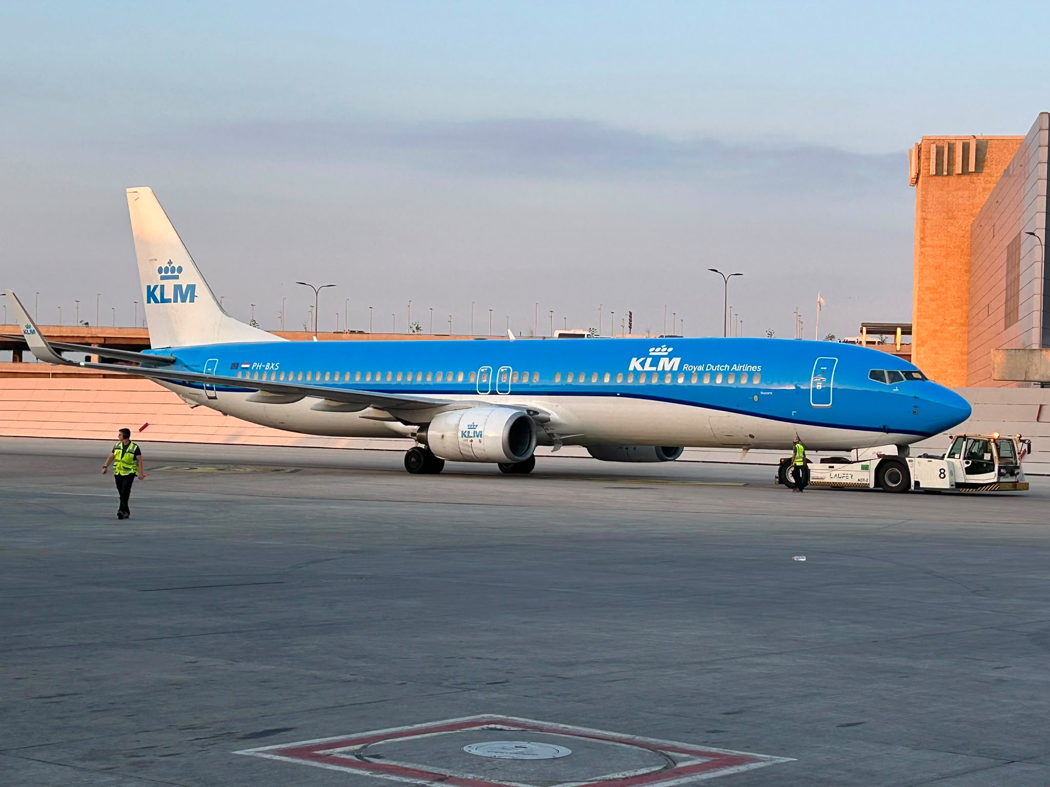 מטוס ק.ל.מ הבוקר בנתב״ג. צילום: KLM