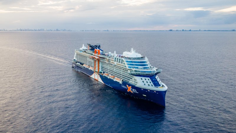 Your Happy Place Has Arrived. Celebrity Xcel Officially Sets Sail. Photo: Celebrity Cruises