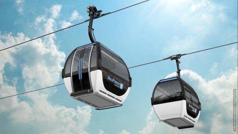The first urban cable car in the Paris region - Cable 1. Credit: &Icirc;le-de-France Mobilit&eacute;s / Doppel Fance