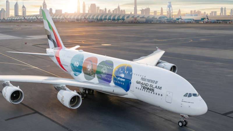 Grand Slam A380. Photo: Emirates