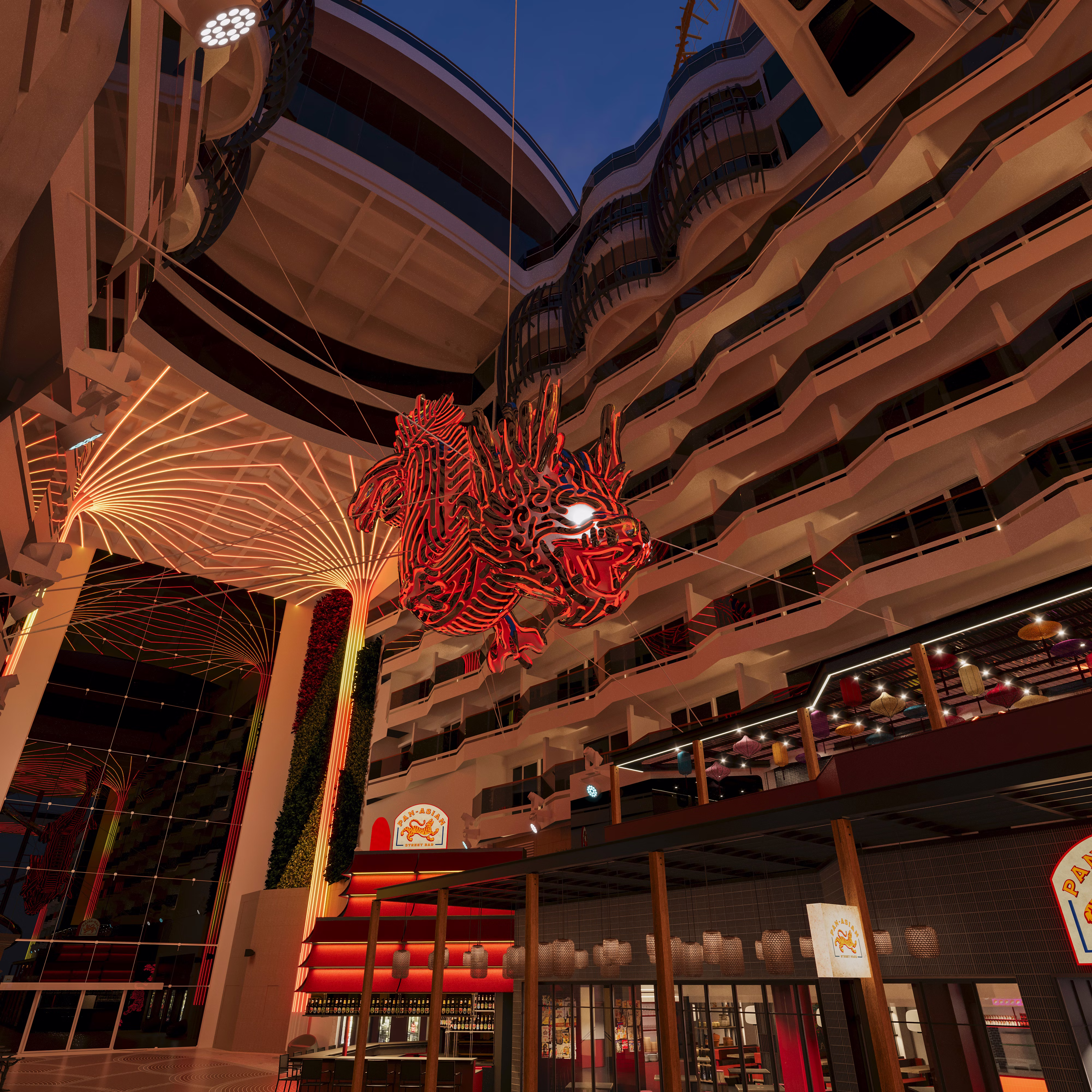 MSC World Asia Dragon Sculpture. Photo: MSC Cruises