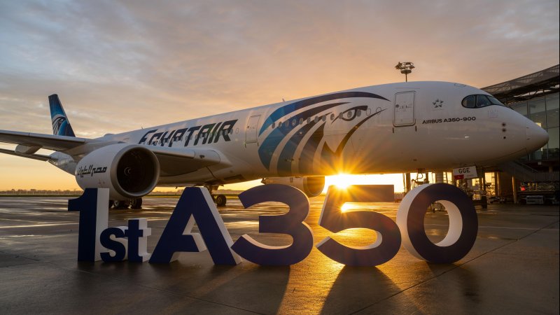 EGYPTAIR's first Airbus A350‑900. Photo: Airbus