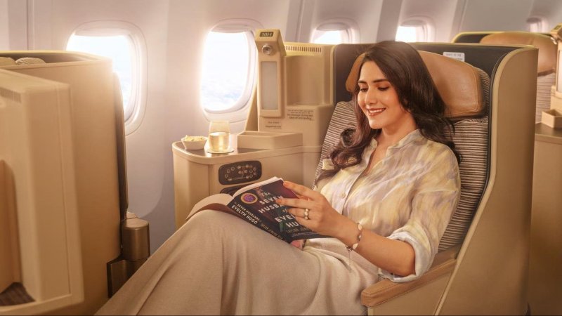 Business class on a B777-300 ER aircraft. Photo: Air India