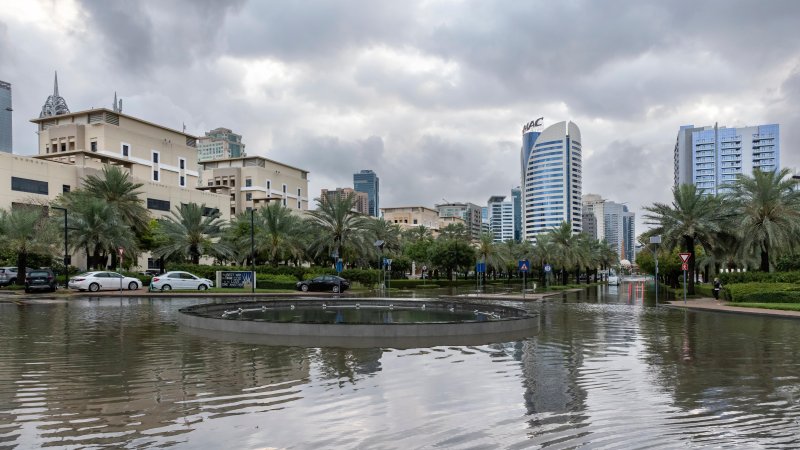 Dubai hit by floods. Photo: Katiekk / Shutterstock