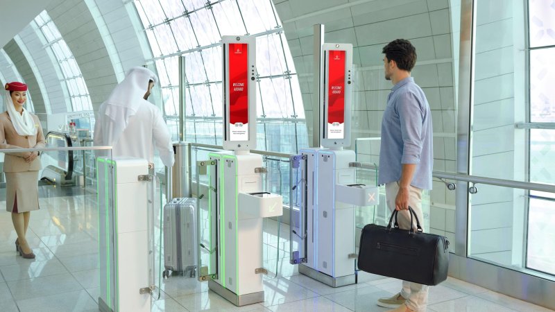 Biometric passport-free transit, Emirates. Photo: Emirates