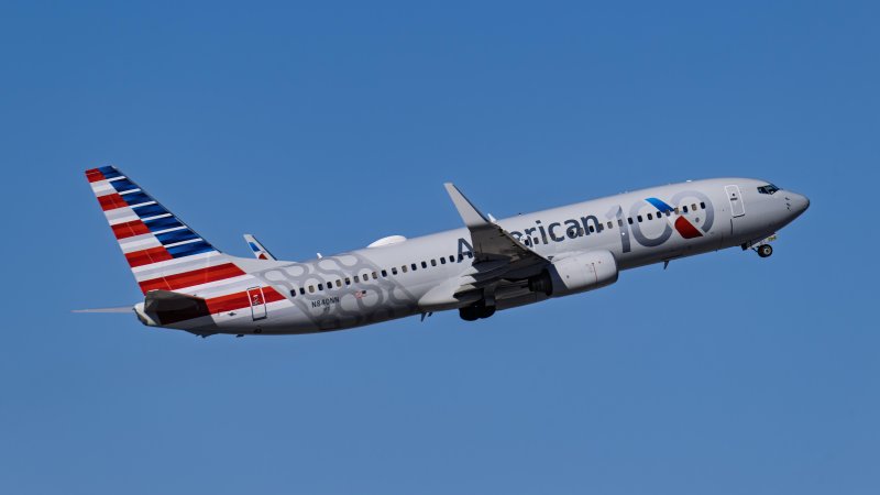 American Airlines Boeing 737-800 N840NN 100 Years Livery. Photo: Robin Guess/ Shutterstock