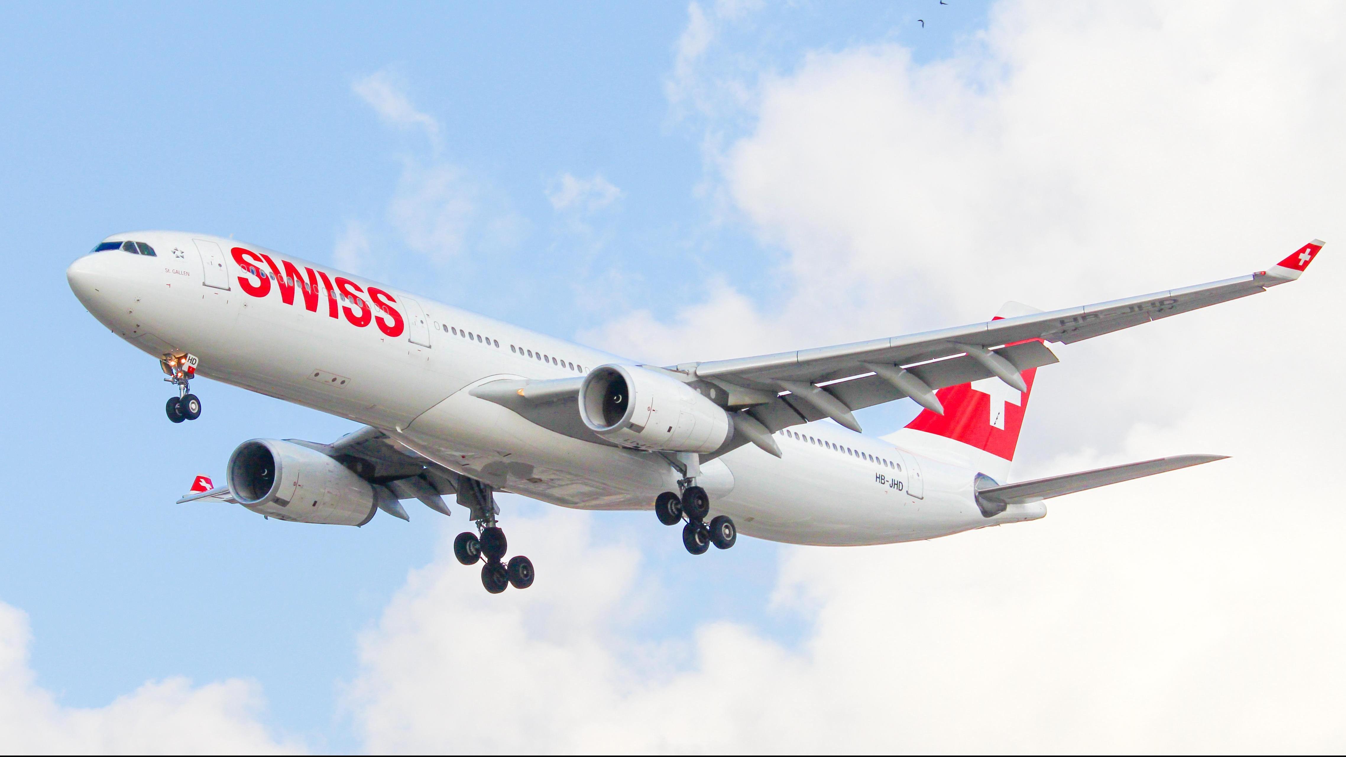 SWISS A330 landing at Ben Gurion Airport. Photo: omer.aviation