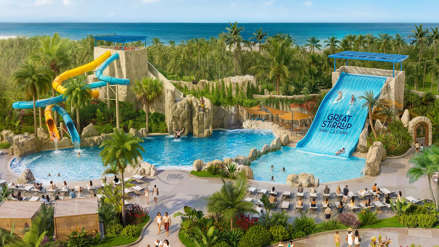 Rendering of new waterpark in the Bahamas. Photo: NCL