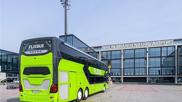 FLIX bus. Photo: Berlin Brandenburg Airport