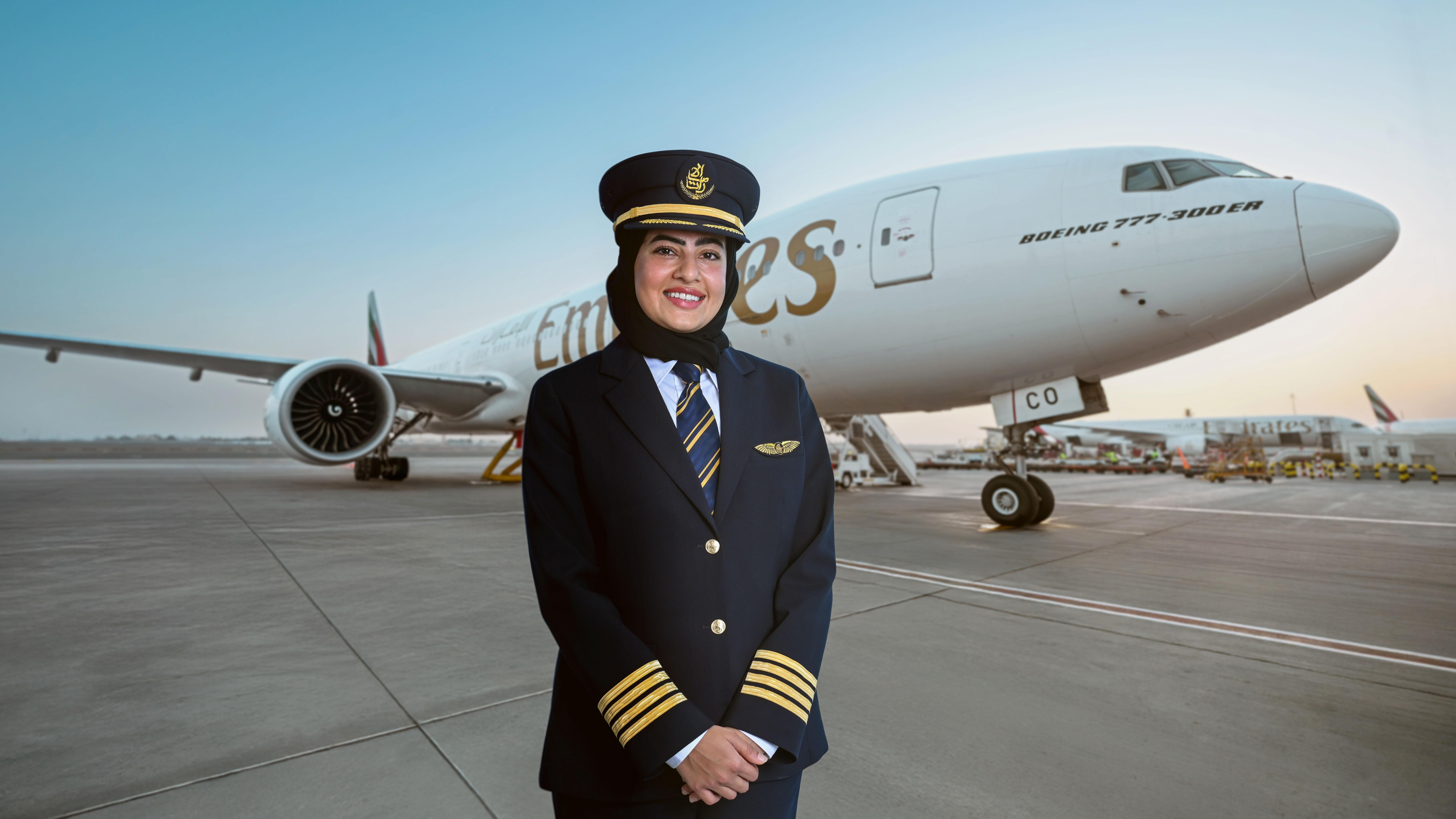 Bakhita Al Mheiri, one of Emirate's first female captains on Boeing777. Photo: Emirates