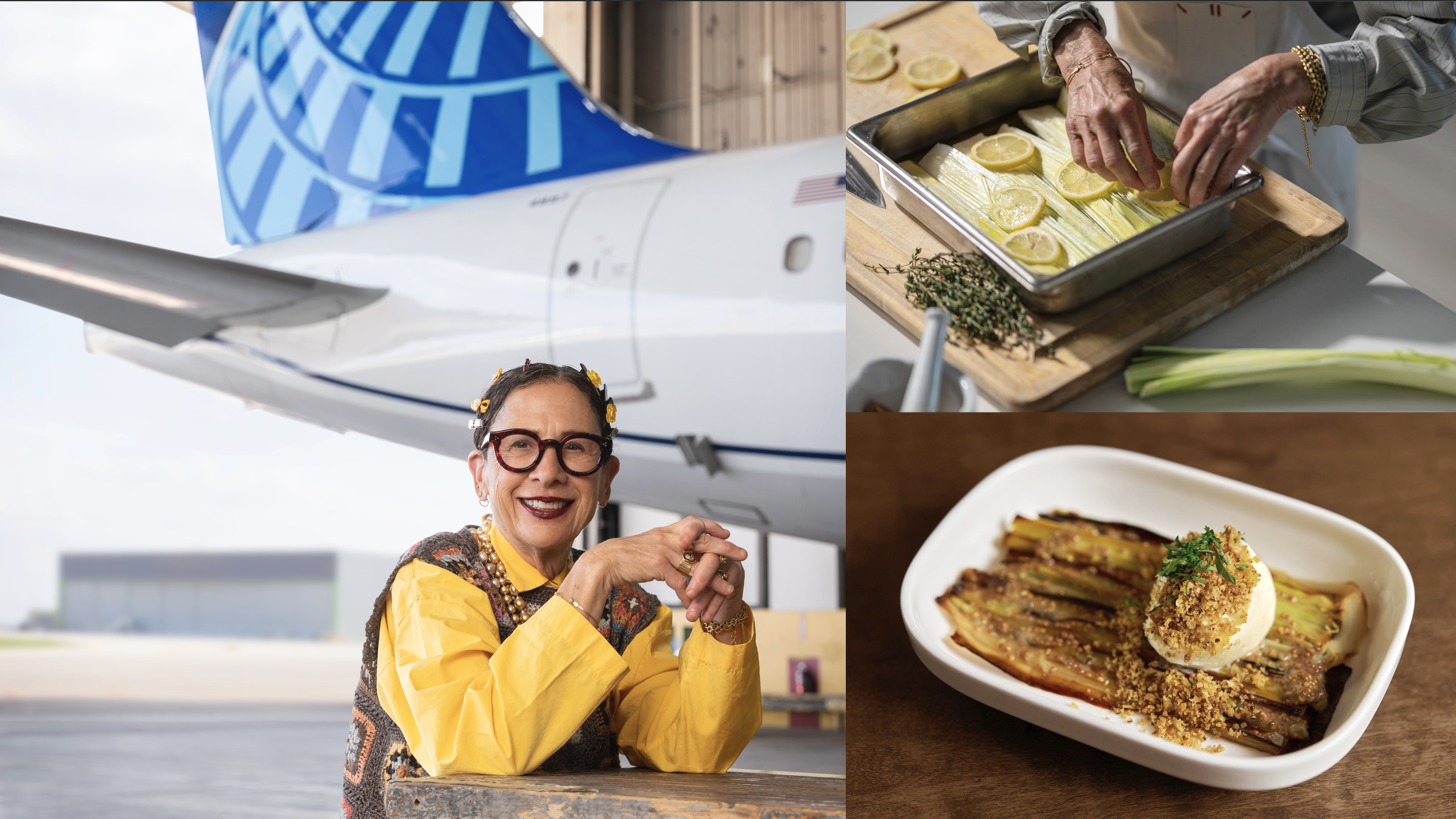 Chef's meals in the POLARIS class. Photo: UNITED AIRLINES