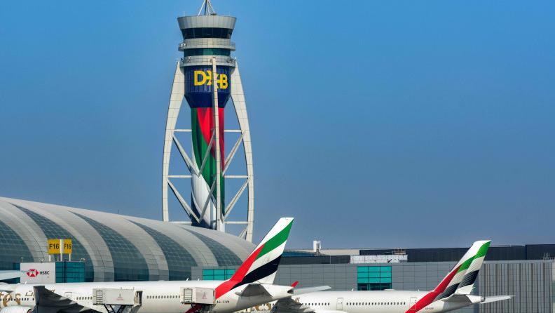 Painting the Dubai Control Tower. Photo: DXB
