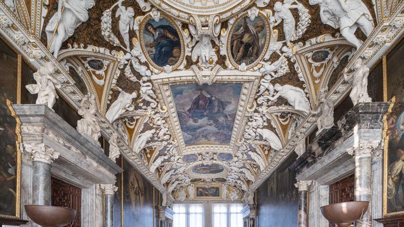 "Sala delle Quattro Porte," Palazzo Ducale, after conservation. Photo: Matteo De Fina