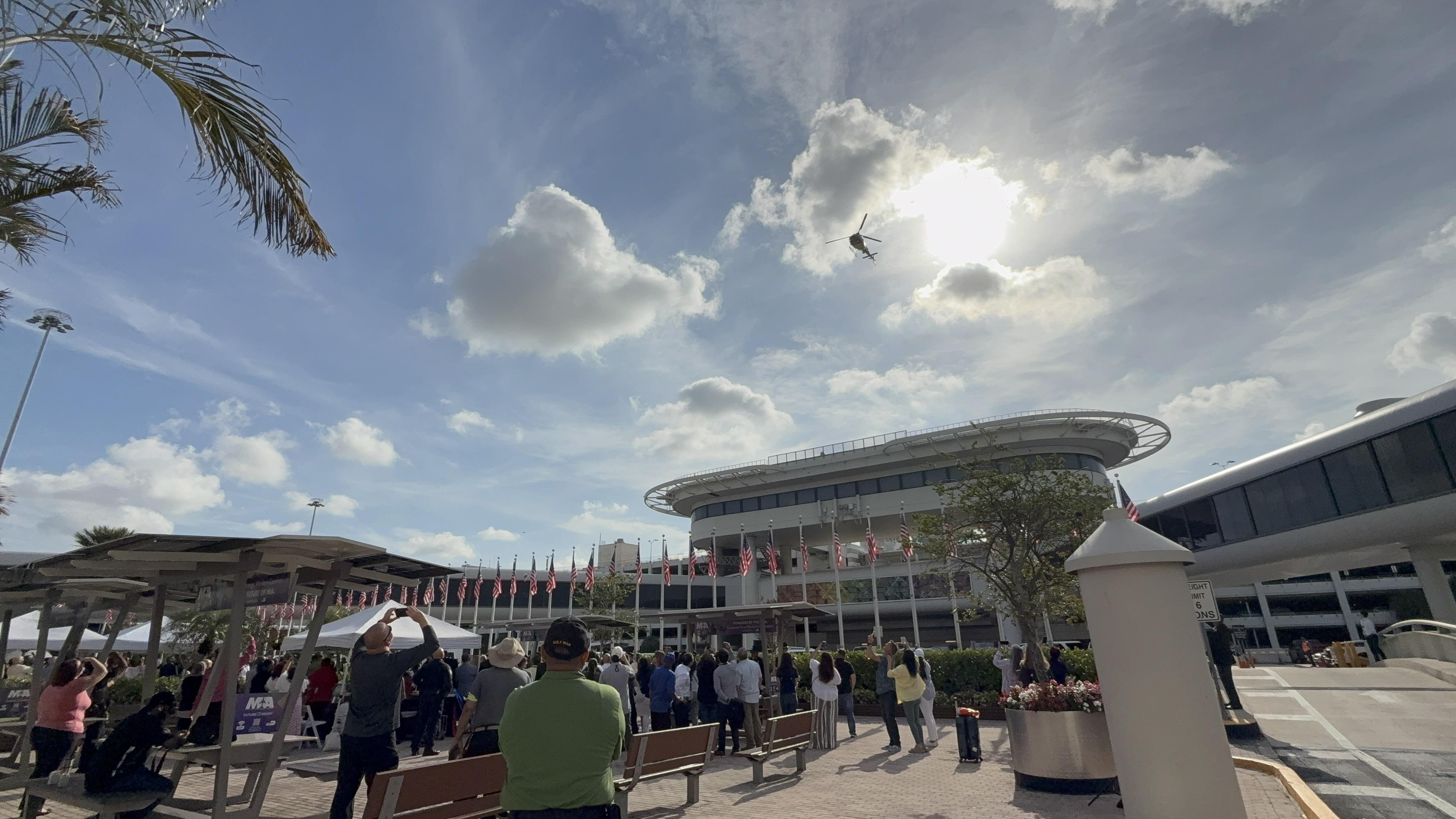 MIA celebrates America250 with flag-raising and sculpture dedication ceremony. Photo: Miami International Airport