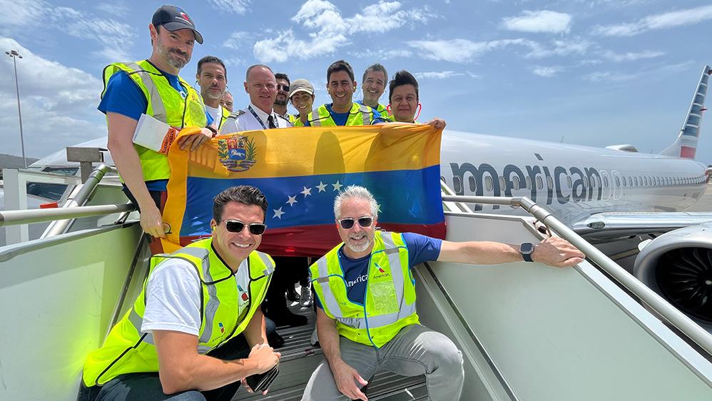 American Airlines team members arrive at CCS with 4 tons of essential supplies. Photo: American Airlines