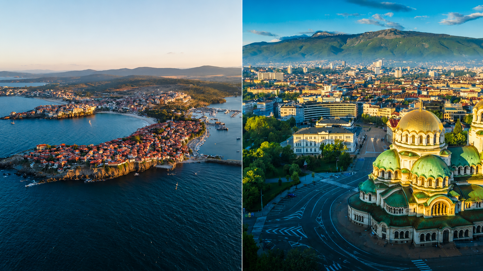 Sofia (right) and Burgas (left). Photo: Shutterstock