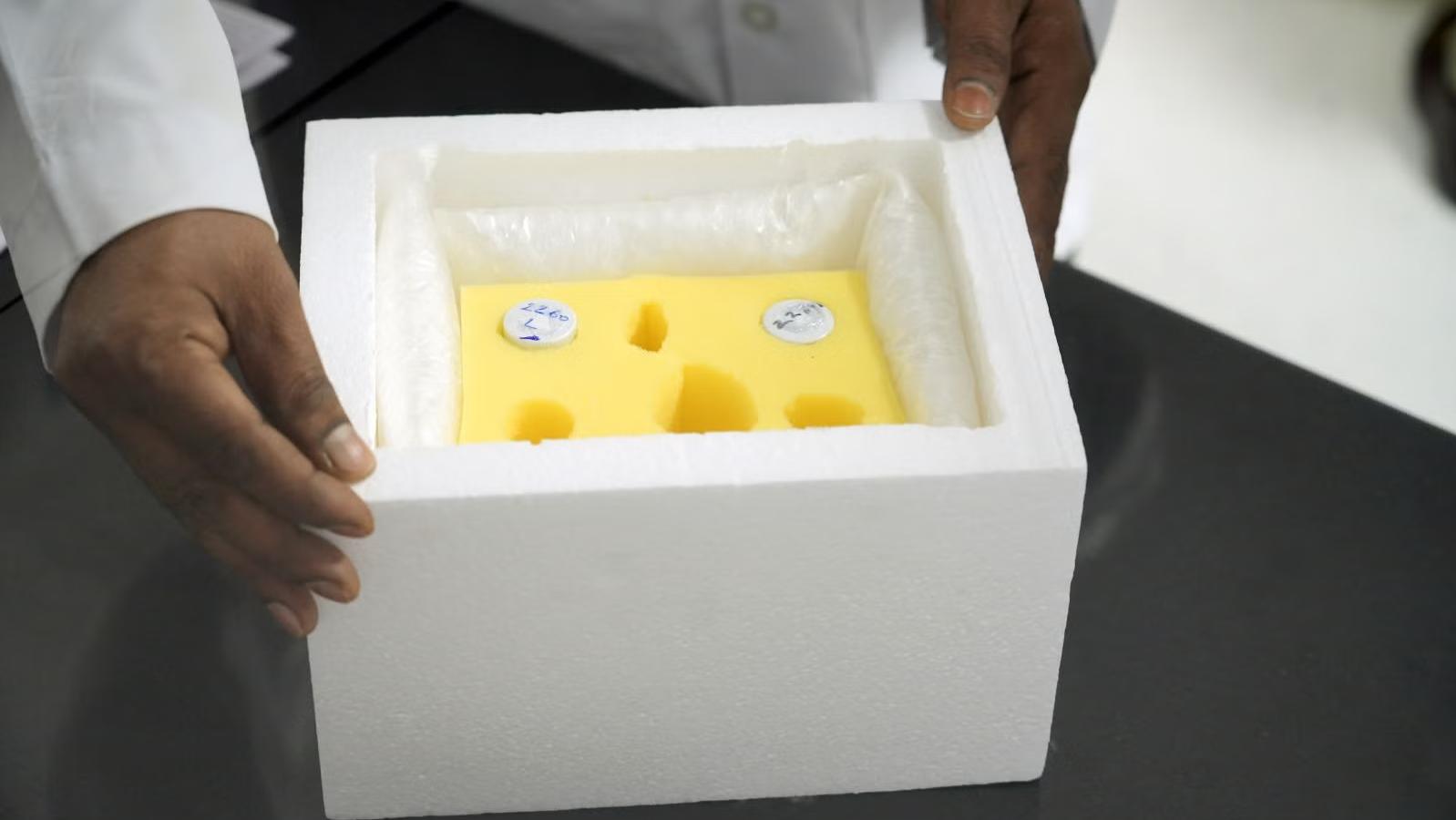 Insulated transport box. Photo: Air India