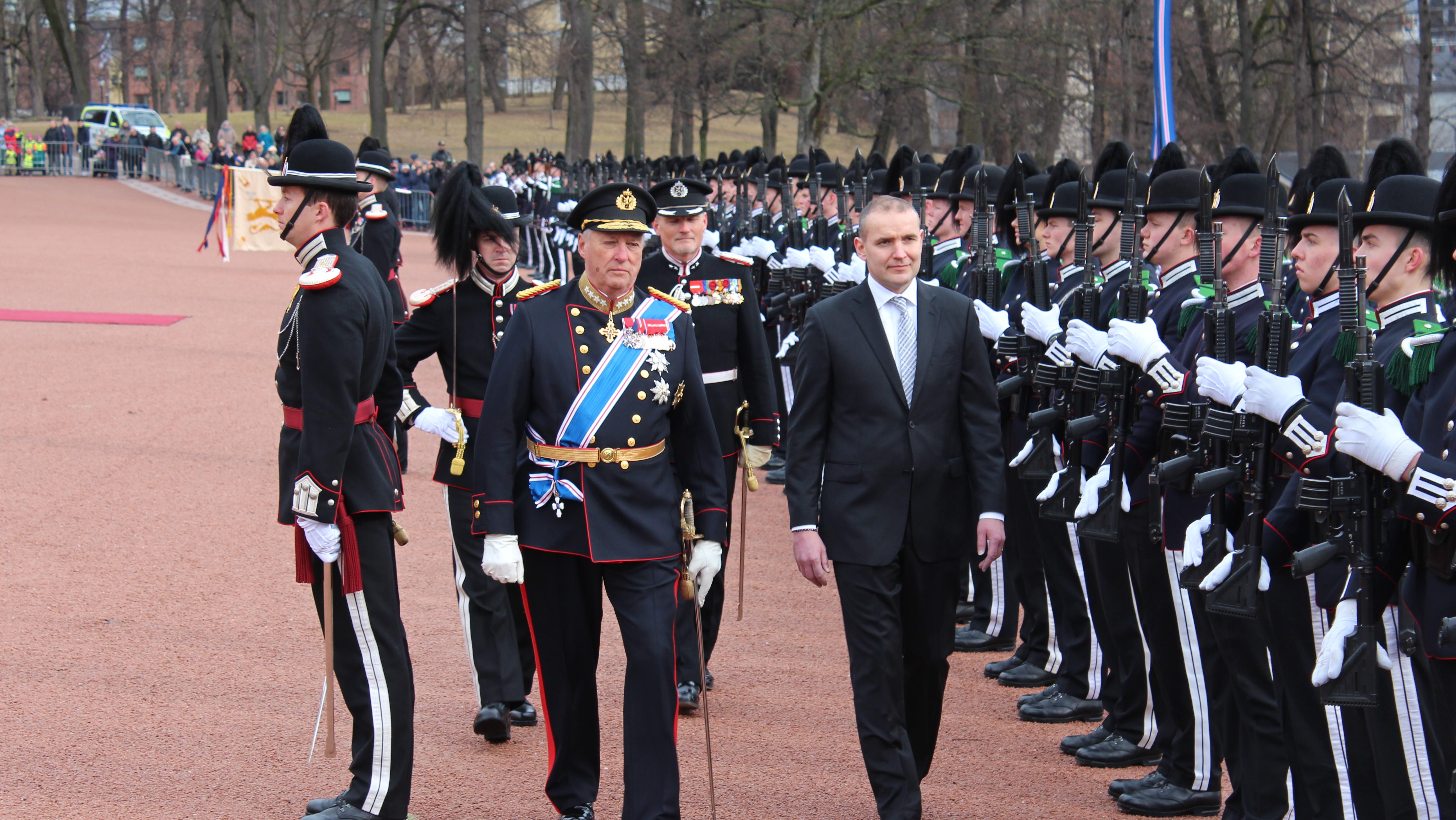King Harald of Norway with Iceland President Gudni J&oacute;hannesson. Photo: OskarAanmoen / Shutterstock.com