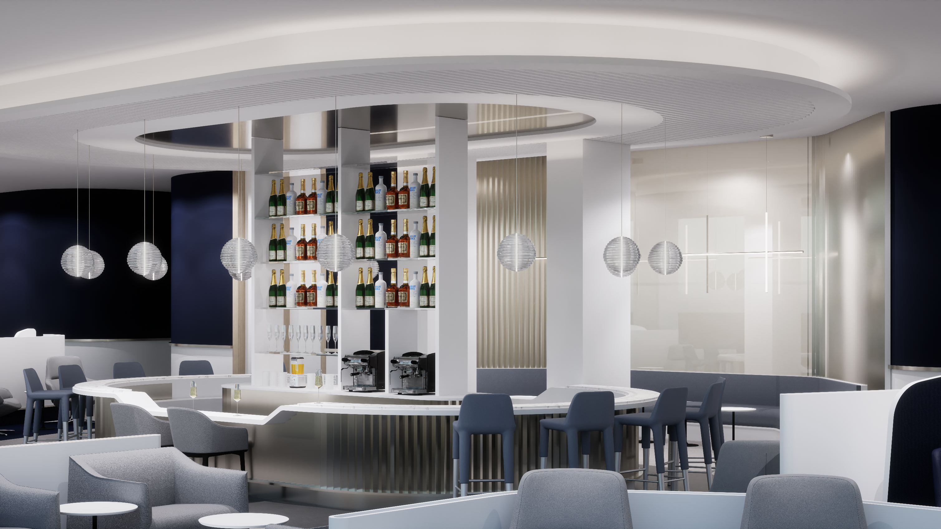 3D rendering of the future Air France lounge. Photo: &copy;Air France 