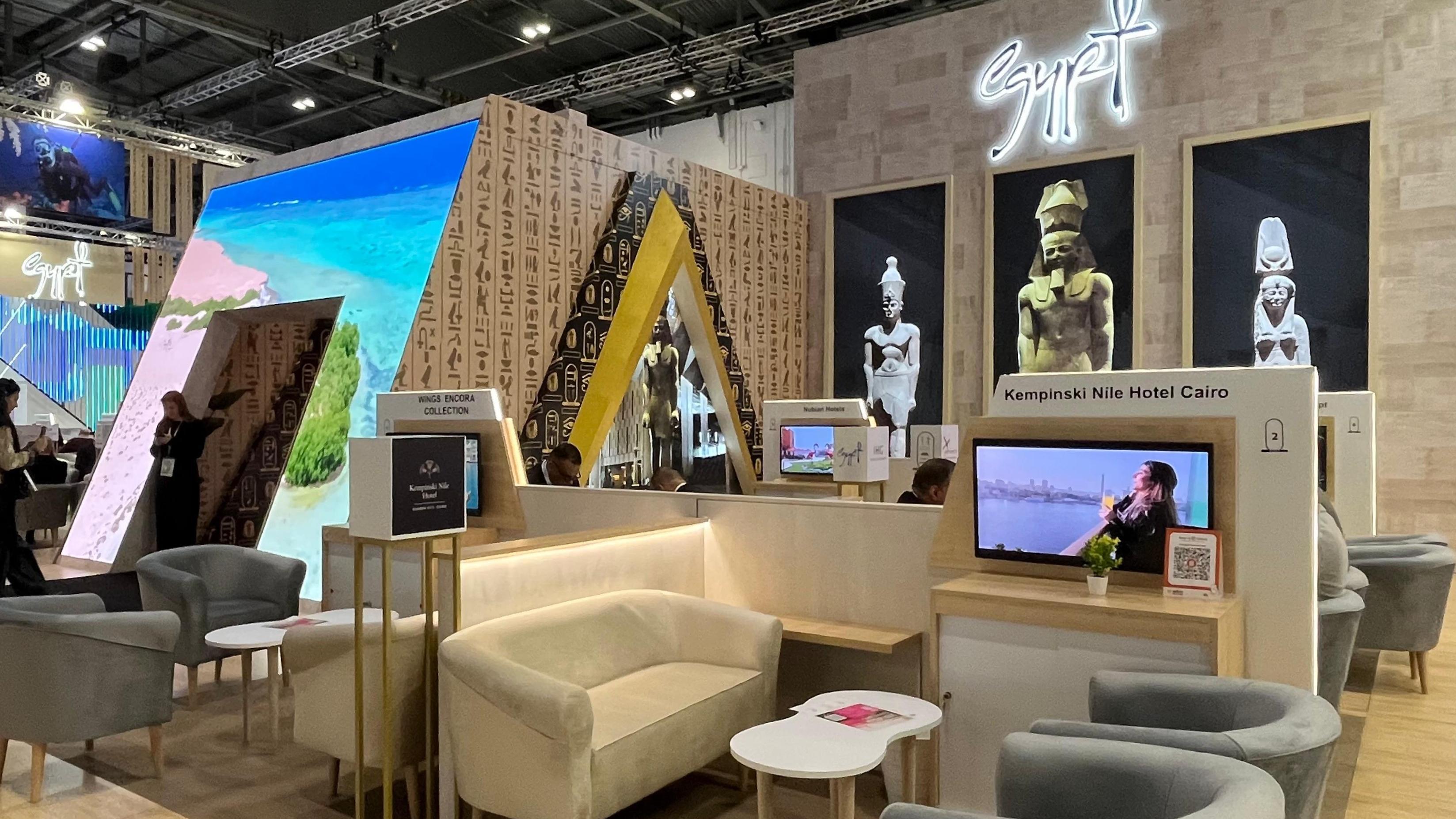 The Egyptian pavilion at the tourism fair. Photo: Amit Cotler