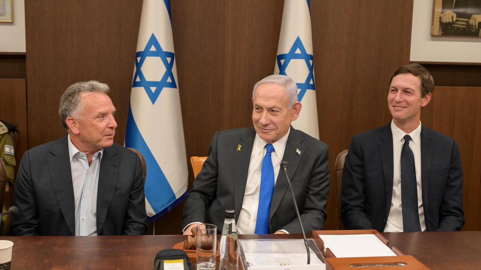 מימין: קושנר, נתניהו וויטקוף. צילום״: דוברות רוה״מ