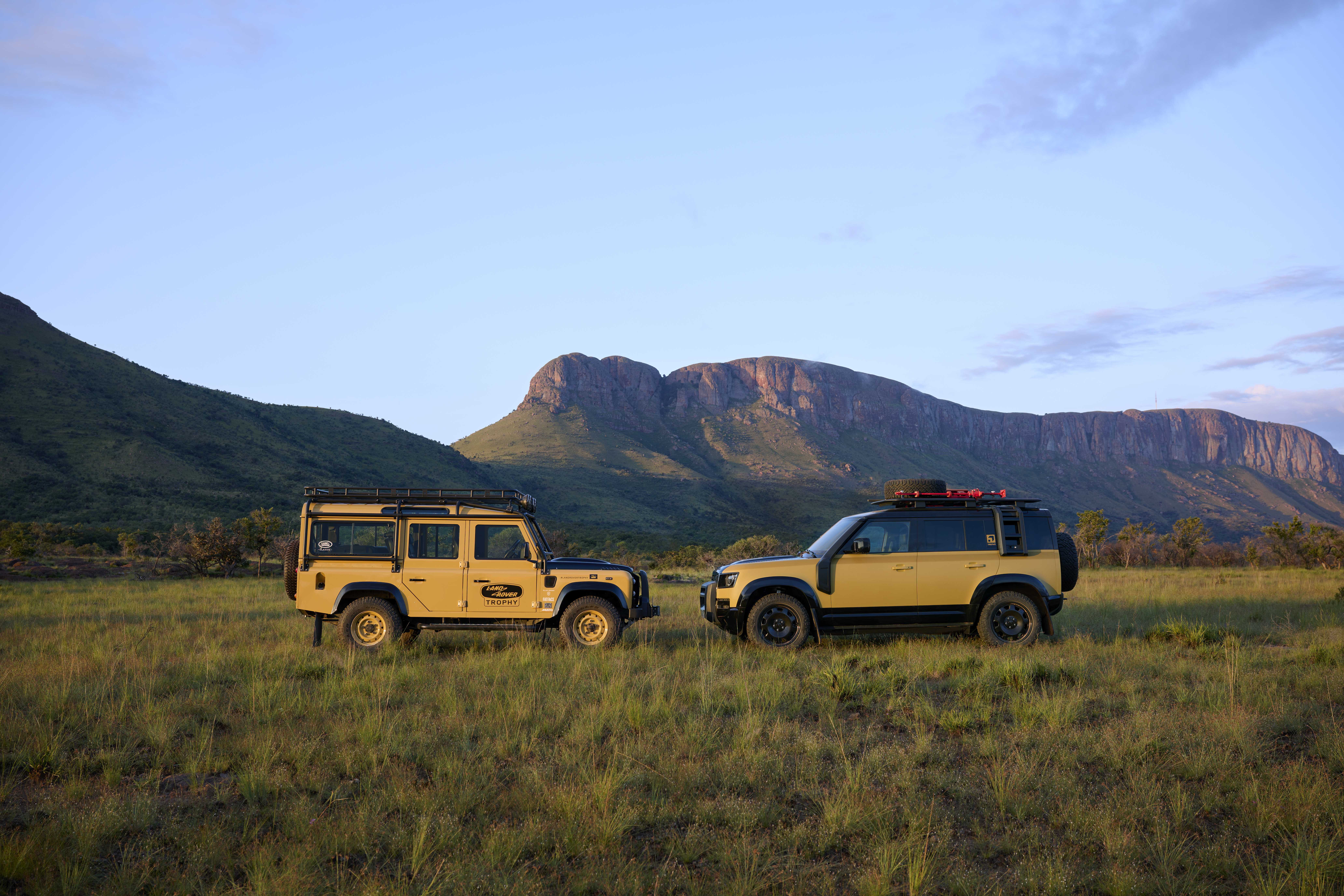 Old vs. new Defender Trophy. Photo: Land Rover