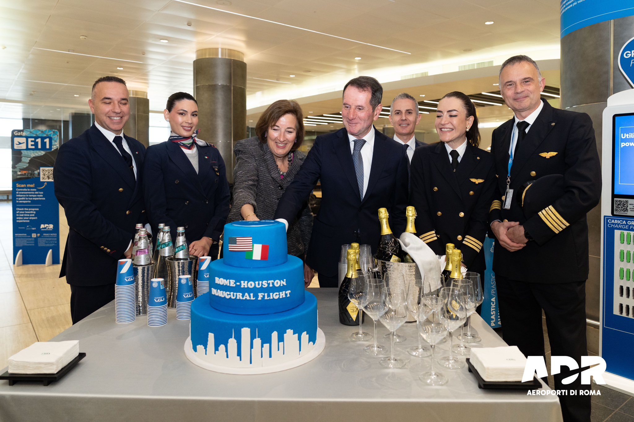 ITA Airways inaugurated the new direct route between Rome Fiumicino and Houston. Photo: Aeroporti di Roma