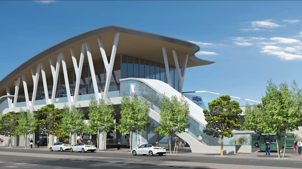 הדמיית תחנת הרכבת החדשה בהרצליה. צילום הדמיה: רכבת ישראל, ארמון אדריכלים ומתכנני ערים