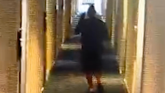 סרטון אבטחה בו נראה החשוד פורץ לחדרים. צילום: משטרת ישראל
