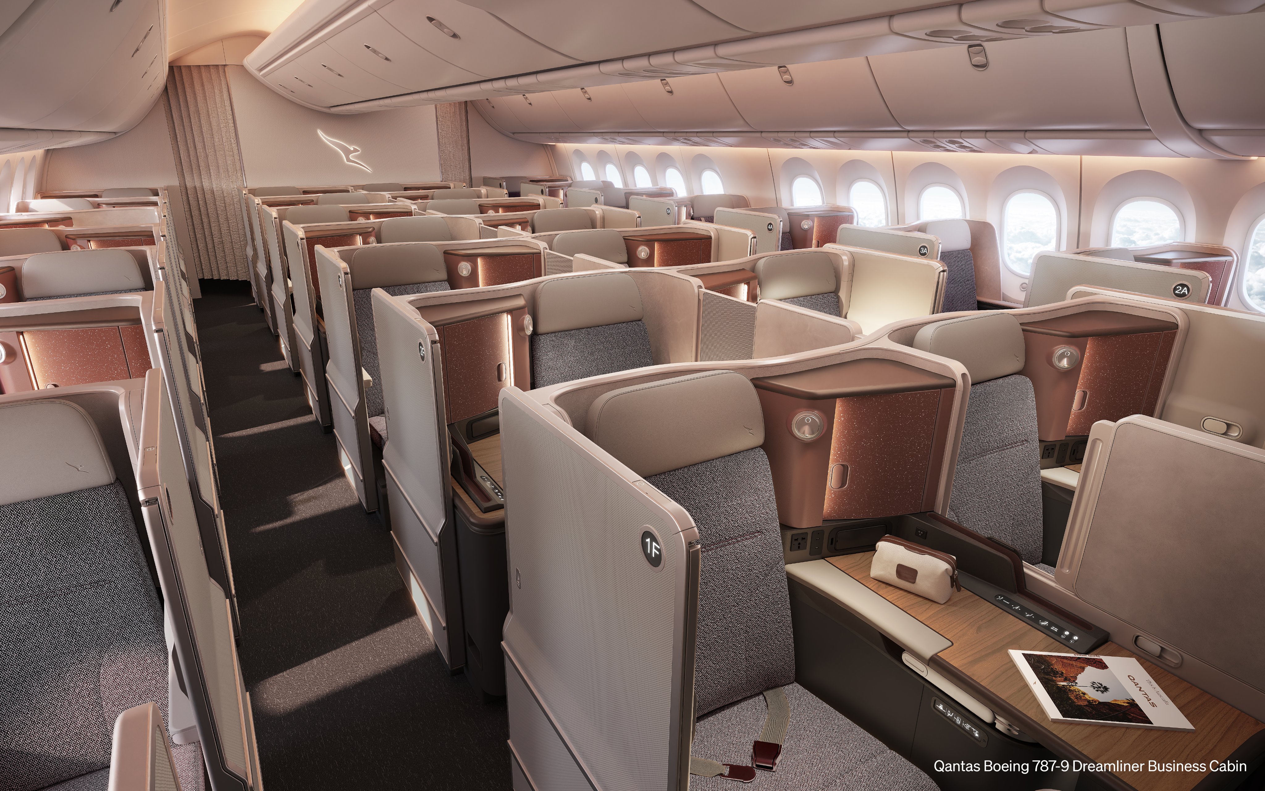 סוויטות מחלקת הביזנס החדשות עבור מטוסי Boeing 787-9 Dreamliner. צילום: Qantas