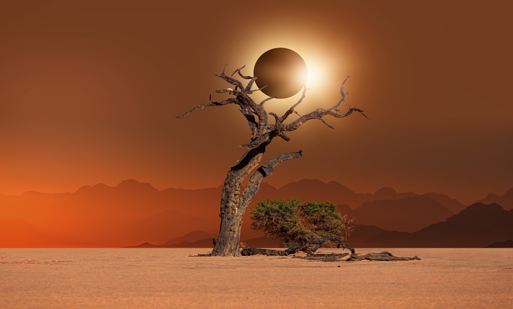 ליקוי חמה בדיונות Sossusvlei, נמיביה. צילום: Shutterstock