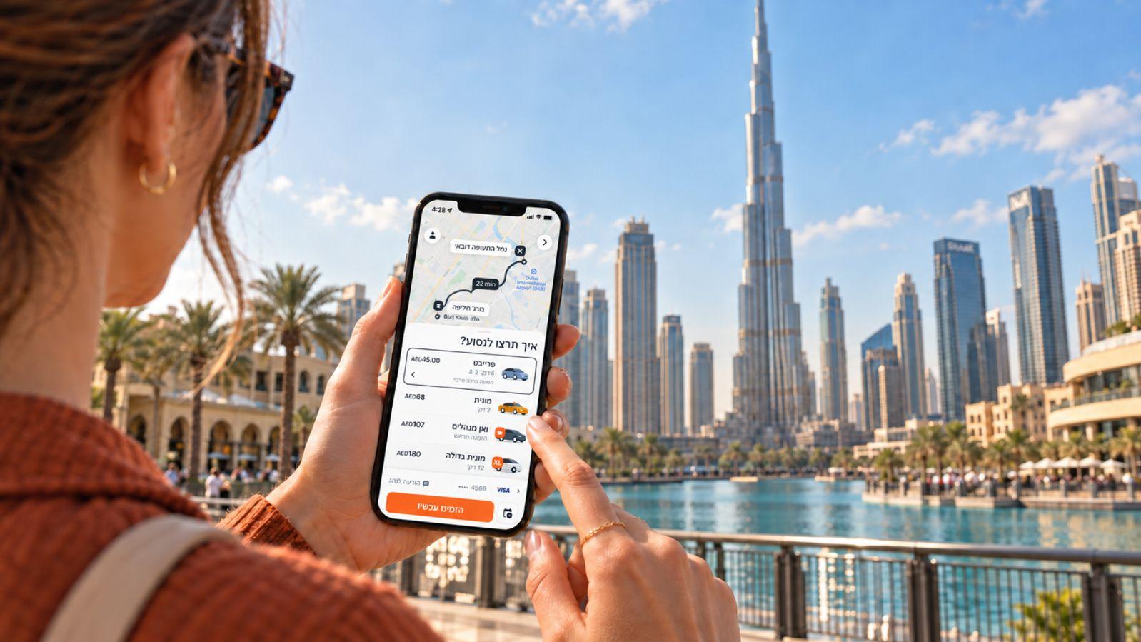 אפליקציית Gett באיחוד האמירויות. צילום: Gett