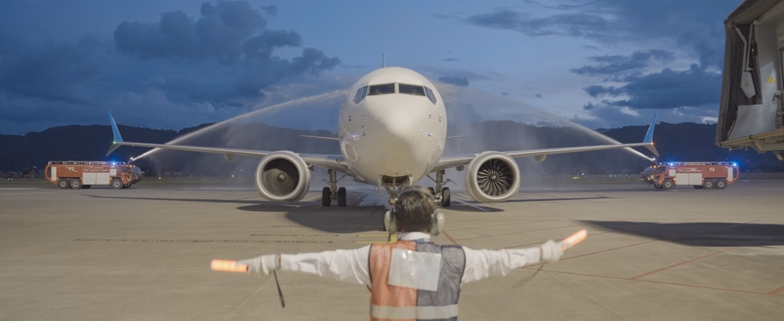 מטוס Flydubai בפוקארה, נפאל. צילום: Flydubai