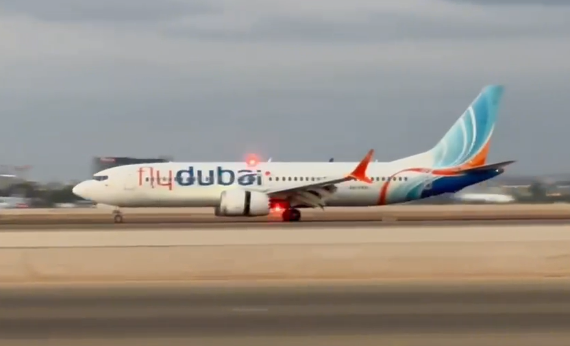 נחיתת flyDubai מסעודיה בישראל. צילום: רשות שדות התעופה