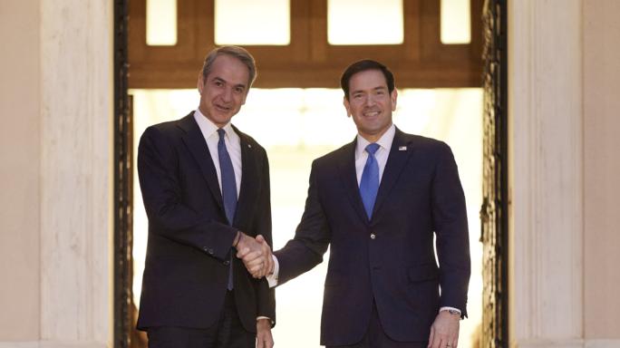 רוביו ומיצוטאקיס. צילום: Prime Minister GR