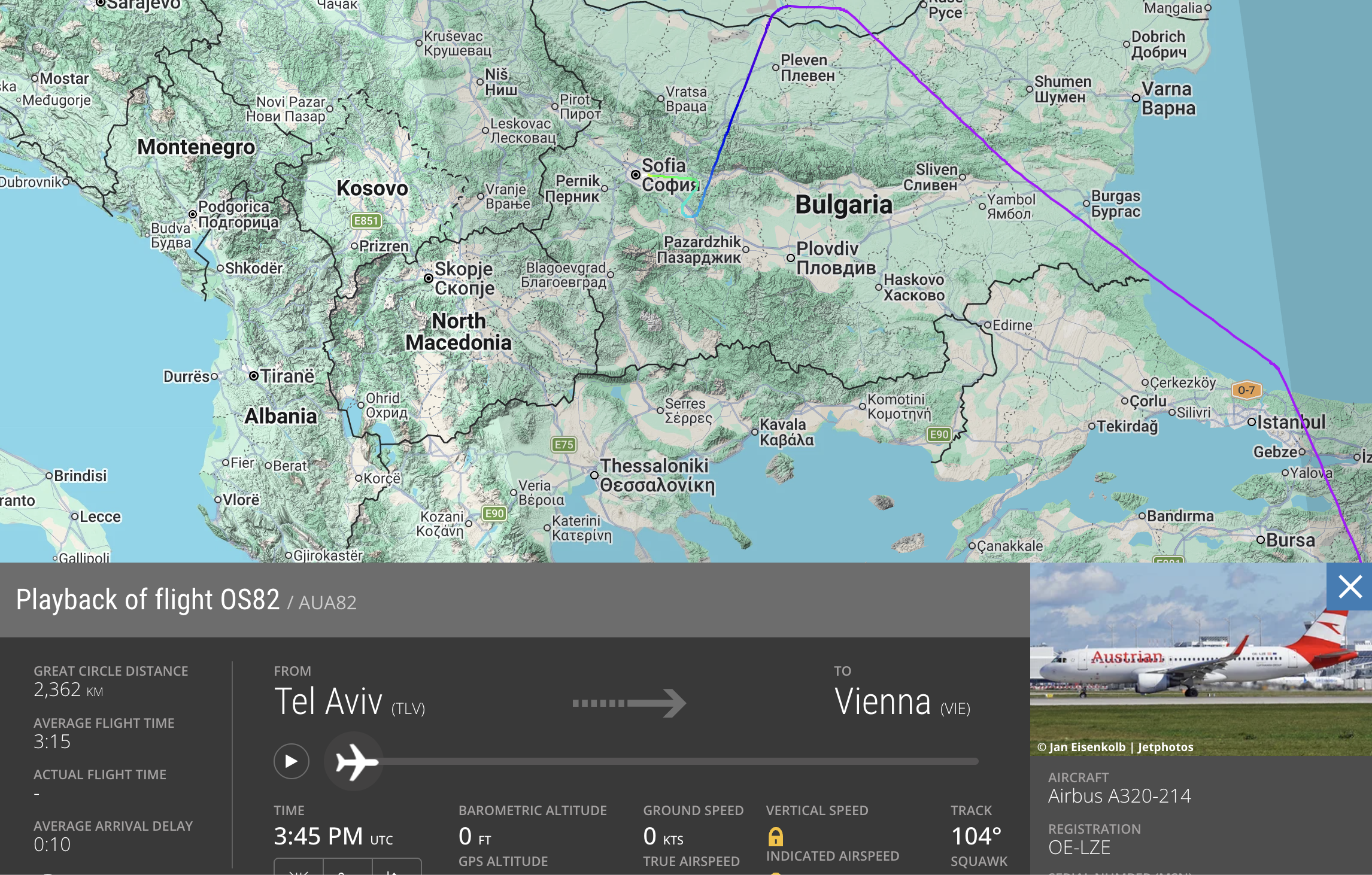 צילום: מתוך אתר flightradar24