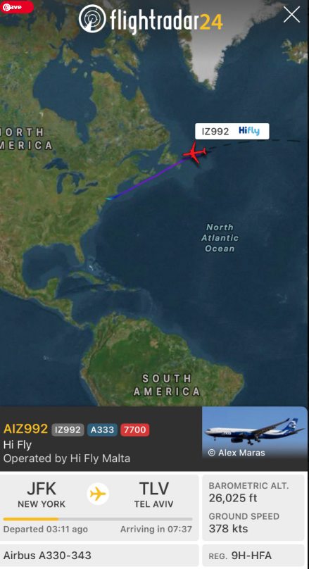מתוך Flightradar24