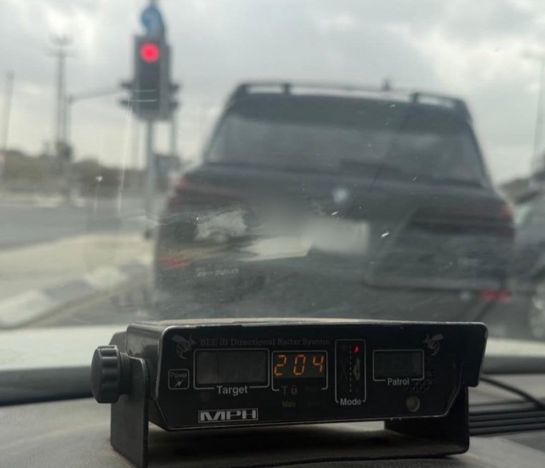 204 קמ"ש . צילום משטרת ישראל 