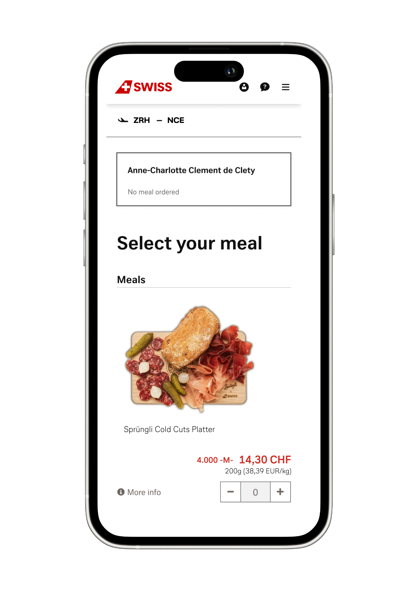 A customized system for ordering food in-flight. Photo: Lufthansa Group