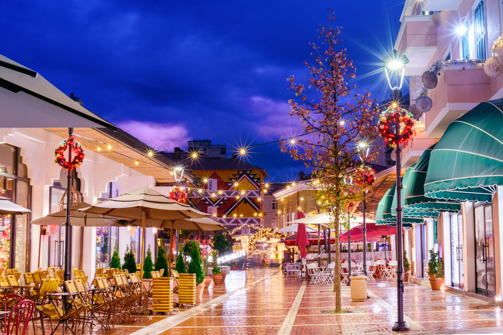 Tirana, the capital of Albania, at Christmas. Photo: Alla Simacheva / Shutterstock.com