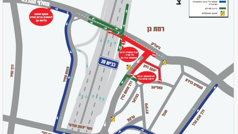 המפה המצורפת באדיבות חברת נתיבי איילון המפה המצורפת באדיבות חברת נתיבי איילון